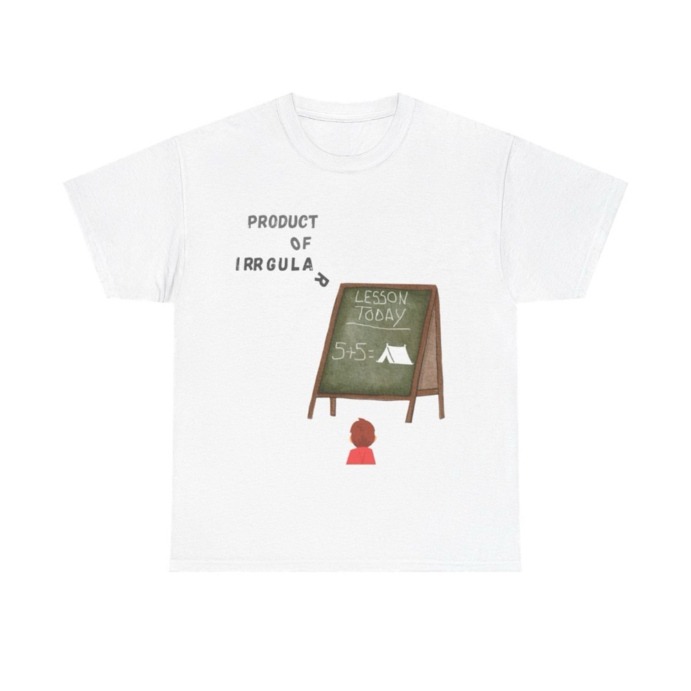White Kids T-Shirt with Chalkboard Design